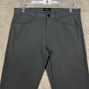 Theory Raffi‎ Pants Men's 32x27 Charcoal Gray Flat Front Stretch Dress
